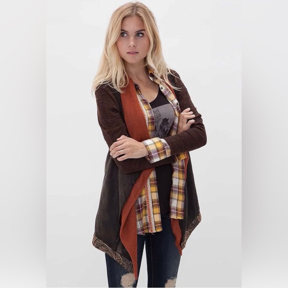 BKE Pieced Cardigan Sweater Jacket Small